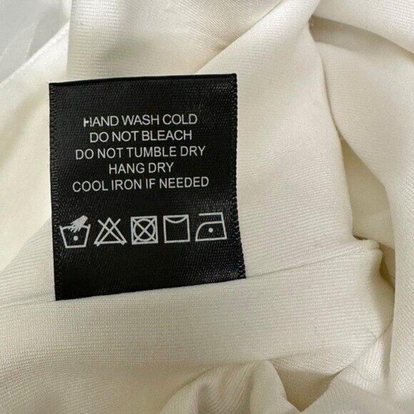 Revolve NBD S Blaine Bodysuit Bridal Bachelorette White Organza Sleeve Sheer - Picture 6 of 7